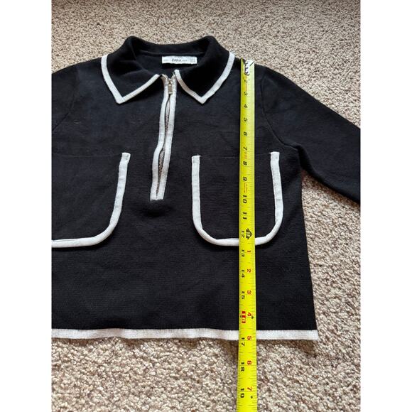 Zara Knit Two Piece Set Preppy Black and White Quiet Luxury Old Money Classic - Picture 4 of 8